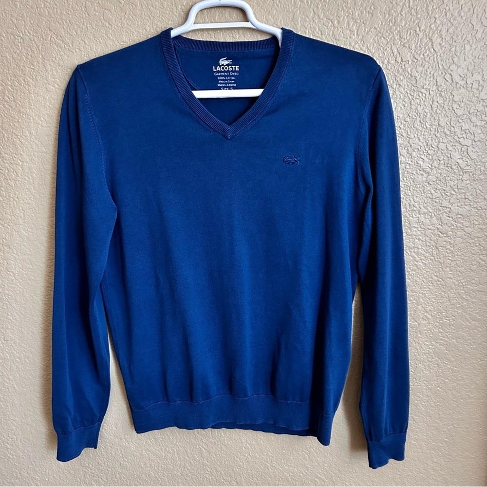 Lacoste Cotton V-Neck Lightweight Sweater